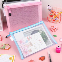 Sac étanche pour documents A4 Mesh File Zipper Pouch Classeurs Logo personnalisé