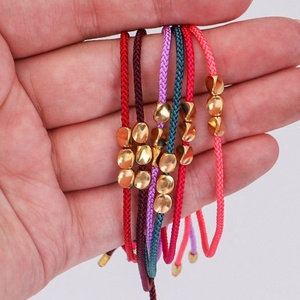 สร้อยข้อมือถักแบบทิเบตดีไซน์ใหม่สร้างสรรค์ ทำด้วยมือประดับลูกปัดทองแดง สร้อยข้อมือเชือกนำโชคแบบทิเบตสำหรับผู้ชายและผู้หญิง เครื่องประดับ - Product Image 2