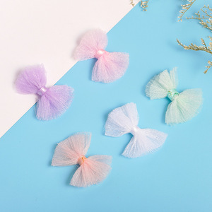 Accesorio para el cabello con lazo de tul de estilo coreano para niños, decoraciones de tela hechas a mano multicolores para uso diario - Product Image 2