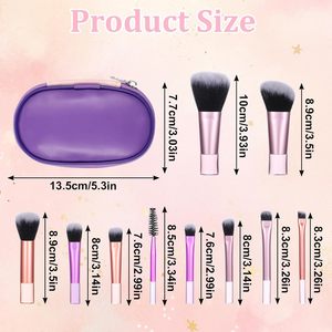 Kit de <span class=keywords><strong>Brochas</strong></span> de <span class=keywords><strong>Maquillaje</strong></span> de Fantasía <span class=keywords><strong>para</strong></span> Viaje Sombra de Ojos Iluminador Contorno Corrector Set de 10 Mini <span class=keywords><strong>Brochas</strong></span> - Product Image 3