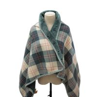 Châle-plaid imprimé à carreaux 100 % polyester en mousseline, couverture d'hiver chaude et douce pour l'intérieur, style uni SuperSeed