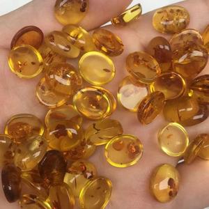 Cabochon in <span class=keywords><strong>Ambra</strong></span> Naturale <span class=keywords><strong>Gialla</strong></span> a Forma Ovale con Fondo Piatto, Superficie Liscia, Pietre Semilavorate Sfuse per Creazione di Gioielli - Product Image 3