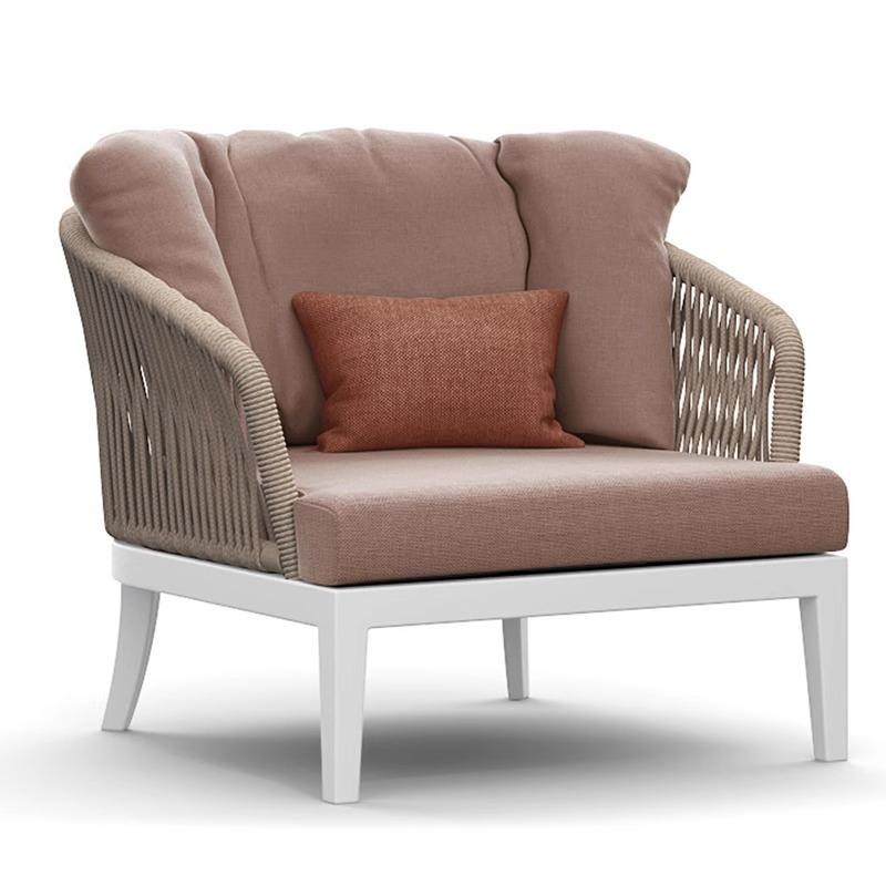 Sofá individual [Trenzado de cuerda para exteriores]