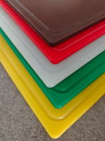Planche à découper en plastique PE Juice Groove avec trou de suspension, certifiée UE, écologique, ustensile de cuisine antidérapant et durable