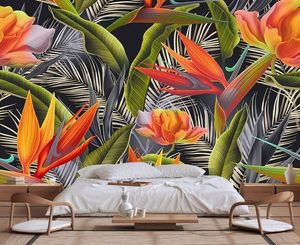 Mural de Pared de <span class=keywords><strong>Vinilo</strong></span> con Diseño de Hojas de Palma en Beige Crema, Floral, para Comedor, Sala de Estar, Pasillo, Resistente a la Humedad, Papel Tapiz Fotográfico - Product Image 5