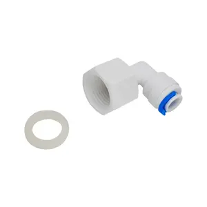L Shape Female Elbow 1/2" Thread Female to 1/4 3/8 Push Fit Tube Quick Connector Female Thread Plastic Pipe Quick Connector