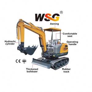 Mini pelle, mini trancheuse, mini excavatrice électrique, mini pelle sur chenilles, capacité de la cuve de 0,025 m³, CE/Iso/EPA - Product Image 3