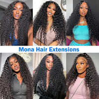 Extensions de cheveux humains Deep Wave avec closure, 100 % naturels, non traités, effet mouillé et ondulé, les plus demandées