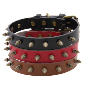Collar para Perro <span class=keywords><strong>de</strong></span> Primera Calidad con Diseño <span class=keywords><strong>de</strong></span> Rayas, Decoración <span class=keywords><strong>de</strong></span> Piel, Anti-Mordidas, Remaches <span class=keywords><strong>de</strong></span> Cobre Antiguo, Nuevo Collar para Mascotas - Product Image 2