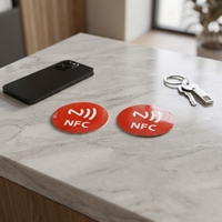 Etiquetas RFID ISO Personalizadas de 13.56 MHz, Adhesivo NFC con Chips 213/215/216, Resistentes al Agua, para Pagos Inteligentes y Compartir Enlaces en Redes Sociales