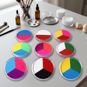 NUKOLO NK3002 Kit de Maquillage Professionnel pour Fêtes, Peinture Gouache Activée par l'Eau, Palette de Couleurs Arc-en-ciel pour Visage et Corps / Palette de Liner - Product Image 4
