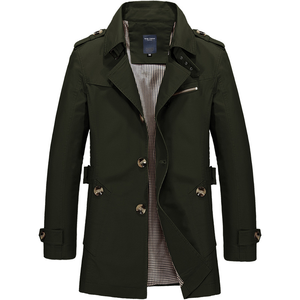 Abrigo de <span class=keywords><strong>Hombre</strong></span> Estilo Vintage, Casual, de Longitud Media, Forrado de Felpa, Grueso, de Algodón - Product Image 6