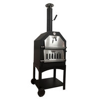 Vente en gros chariot double porte charbon de bois 3 en 1 BBQ grill sans fumée four à pizza au feu de bois commercial pour l'extérieur