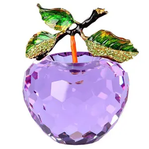 Wholesale Hand Carved For Home Decoration Collect Many Kinds Of crystal Glass Gift Crystal Apple