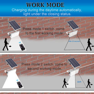 مصباح LED يعمل بالطاقة الشمسية, مصباح LED يعمل بالطاقة الشمسية باستطاعة 65 لمبة LED باستطاعة 12 واط ، و قدرة 1500 لومن ، مزود بجهاز تحكم لاسلكي عن بعد ، مناسب لتزيين الحدائق - Product Image 6