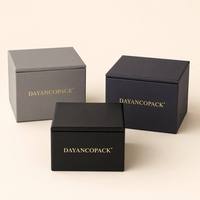 Boîtes à bijoux en cuir PU de luxe avec logo personnalisé, coffret cadeau pour bague, bracelet, collier, ensemble de pendentifs en velours noir, emballage de bijoux