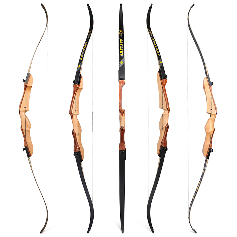 Arc Long Traditionnel Takedown 20-40 Lbs - Poignée Bois, Membres Fibre De Verre, Pour Chasse Et Tir Sportif - Droitier
