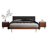 Muebles de dormitorio multifunción de cuero de alta calidad, cama con marco de tamaño King/Queen, luces LED, tapicería suave, camas dobles, cama de almacenamiento