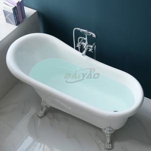 Baignoire autoportante à trempage profond | Baignoire à pantoufles en acrylique moderne avec un design élégant pour la salle de bain - Product Image 5