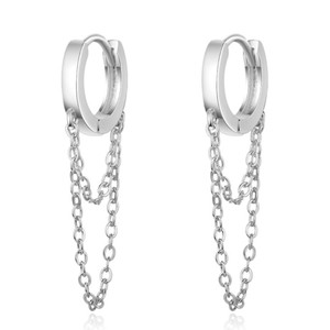 14k or bijoux en gros boucles d'oreilles longue goutte chaîne gland boucles d'oreilles - Product Image 2
