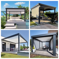 Prix d'usine Pergola extérieure moderne 8X8 en aluminium Pavillon bioclimatique avec fonctions électriques Direction d'ouverture automatique
