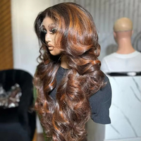 Pelucas de Cabello Humano Virgen Vietnamita con Ondas Naturales, Pelucas Frontales de Encaje HD sin Pegamento al por Mayor para Mujeres Negras