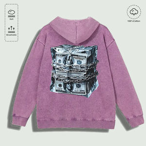 100% Cotton Washed <strong>Frozen</strong> Money Chain Graphic <strong>Hoodie</strong>, Multi - Colors - Product Image 5