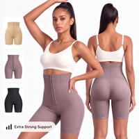 Direct usine, Culotte gainante taille haute confortable et respirante, à maintien moyen, avec fermeture à agrafes, couleur unie, effet rehausseur de fesses