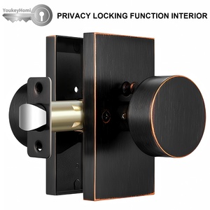 YoukeyHomi Zinc Alloy All-Function Key Entry Entrance Keyless Privacy Passage <strong>Dummy</strong> Classical Rectangular <strong>Door</strong> <strong>Knob</strong> Handle Lock - Product Image 5