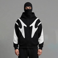 QUICKSHOW OEM Double Capuche Streetwear Masque Ninja Hoodie Surdimensionné Épais Homme Sweat-shirts à Capuche