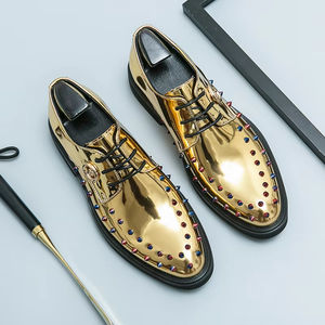 Chaussures habillées pour hommes de style Oxford 2025, en cuir véritable, bout pointu, à enfiler, semelle en caoutchouc, tendance de la mode toutes saisons - Product Image 2