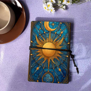 Vintage A6 Notebook Cyber Monday Regalo para equipos legales después de un caso exitoso Gana con patrones de vidrieras Sun Moon Patt - Product Image 3