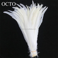 Prix de gros d'usine, plumes de queue de coq naturelles blanches comme neige, 40-45/45-50 cm de long, pour la décoration de vêtements de carnaval, artisanat DIY