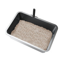 Tout nouveau produit Extra-Large taille 60cm * 40cm * 10cm bac à litière pour chat en acier inoxydable haut