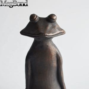 庭の恋人のための瞑想鋳鉄ヨガカエル像手溶接金属工芸品テーブル装飾素晴らしいギフトのアイデア - Product Image 3