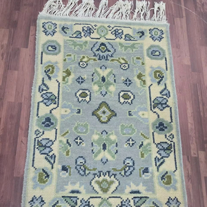 Tapis Oushak abstrait fait main en laine/soie, design moderne, tailles personnalisables 5x8 12x14, antidérapant, poils plats, rectangulaire, vente chaude - Product Image 1