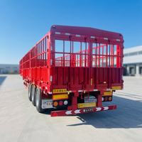 Semi-remorque JINFENG 60 tonnes à 3 essieux pour le transport de bétail, construction en acier, équipement de sol robuste