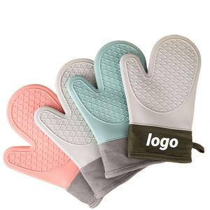 Gants de cuisine professionnels résistants à la chaleur, mitaines en silicone pour la cuisson, compatibles micro-ondes, vente en gros, promotion - Product Image 1