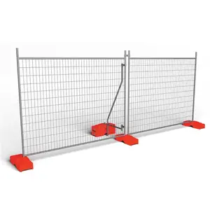 防水8x12ft英尺美国镀锌铁便携式临时活动安全围栏面板4毫米直径钢涂层网板