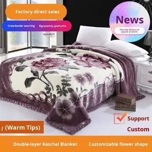 Raschel terciopelo ecológico poliéster grueso Extra grueso cálido sofá siesta cubierta manta <span class=keywords><strong>para</strong></span> invierno - Product Image 2