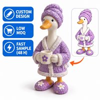 Figurine de canard en résine personnalisée, artisanat miniature en résine, statue de personnage en résine, artisanat décoratif, figurine au design personnalisé