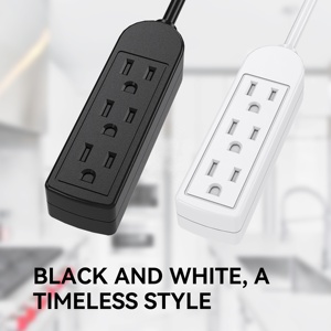 <span class=keywords><strong>Prolunghe</strong></span> 3 punte nere 10 Ft <span class=keywords><strong>per</strong></span> uso interno prolunga a 3 punte a presa multipla cavo-prolunga ad angolo piatto che risparmia spazio - Product Image 6