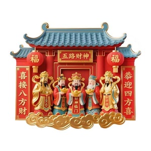 Five Gods Of Wealth Fridge Magnets Resin Magnetic Sticker Chinese New Year Decor Gift - Product Image 4