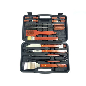 Grill rôtissoire professionnel en acier inoxydable, 18 pièces, ensemble d'outils de BBQ, gril pour Camping en plein air, <span class=keywords><strong>Kit</strong></span> d'accessoires, vendu sans couteau par RTS - Product Image 2