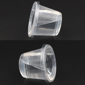Gobelet jetable transparent en plastique <span class=keywords><strong>de</strong></span> 160 ml (5,5 oz) avec couvercle pour desserts, gâteaux, yaourts, poudings et sauces, idéal pour la restauration et les événements. - Product Image 4