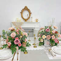Boule de fleurs de mariage Sunwedding, rose artificielle en soie faite à la main, centre de table, couleur personnalisée, qualité supérieure