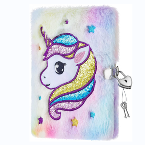 Carnets de journal intime licorne en peluche, pour enfants, carnets scintillants, agenda, cadeau de nouvel arrivage - Product Image 1