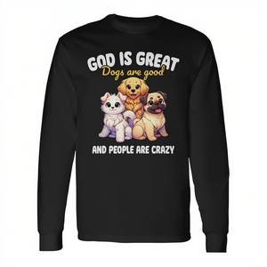 Faithful Paws Apparel God Is Great Dogs Are Good T-shirt à manches longues avec motif, taille S - Product Image 3