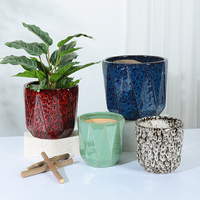 Ensemble de pots de fleurs en céramique modernes pour jardin, décoration intérieure et extérieure, pots à fleurs durables, pots de fleurs de table