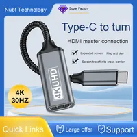 Venta al por mayor 3M de alta definición 4K 4K30Hz Tipo-C HDTV macho-hembra Cable de extensión de lámina para cine en casa y ordenador